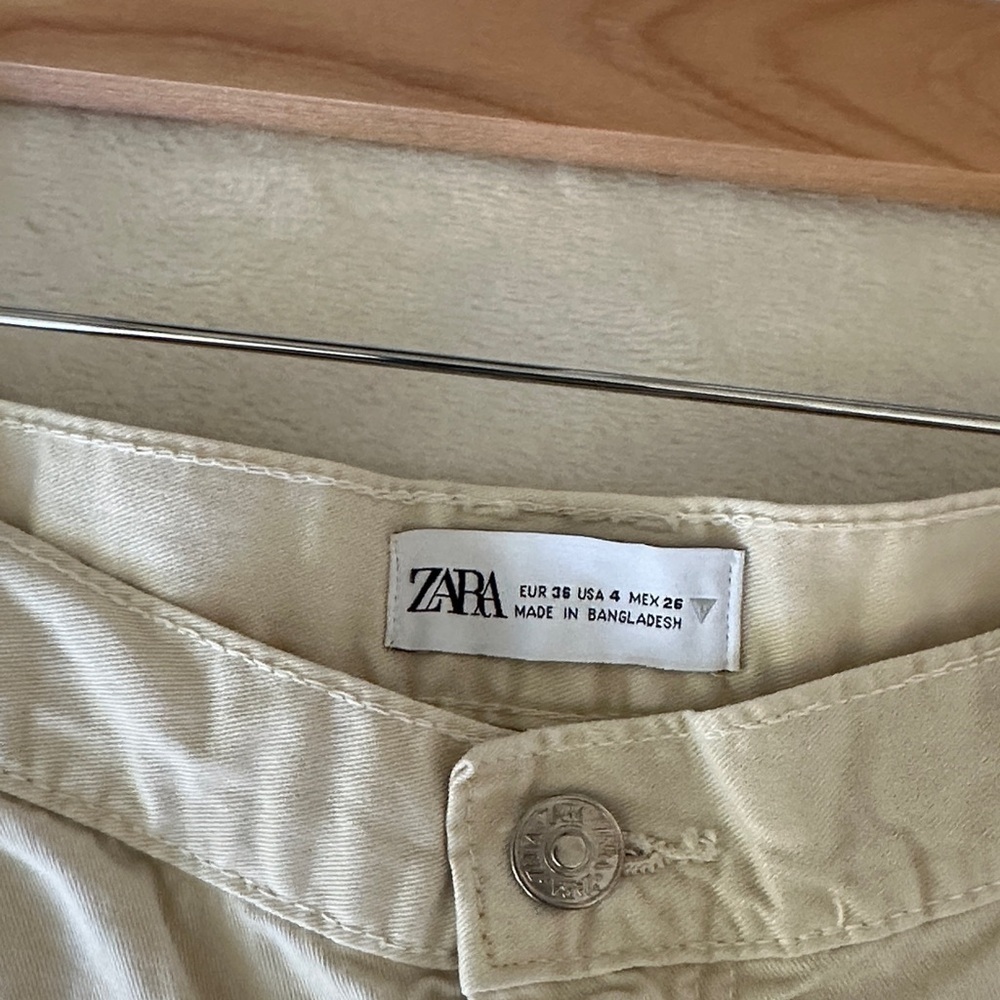 Zara Cream Cargo Pants - Picture 2 of 10